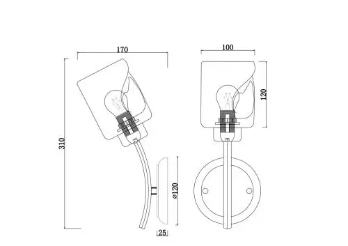 Настенный светильник (бра) Freya FR5095WL-01G