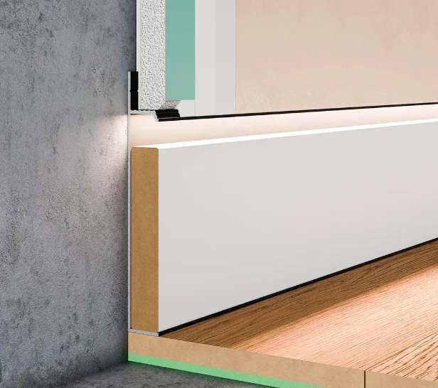 Скрытый плинтус Pro Design UNIVERSAL 235 BA Черный анодированный купить