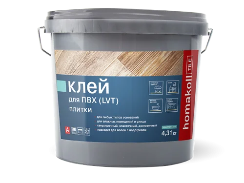 Клей для ПВХ плитки двухкомпонентный Homa Homakoll Tile 2K PU 4,3 кг цена