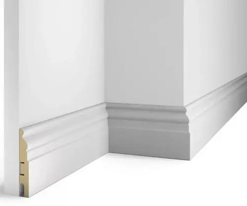 Плинтус МДФ Cosca AP18 под покраску белый 102х16х2400 мм из экополимера