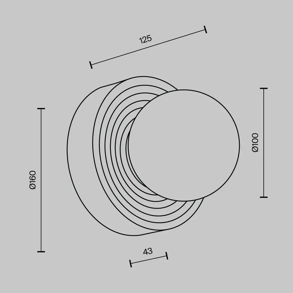 Настенный светильник (бра) Maytoni MOD403WL-01GR1