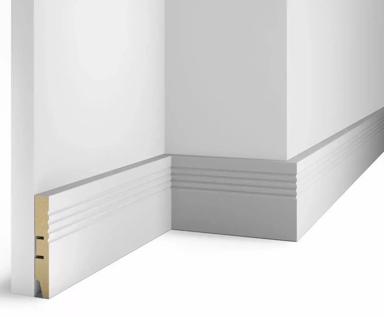 Плинтус МДФ Cosca AP08 под покраску белый 100х16х2400 мм купить