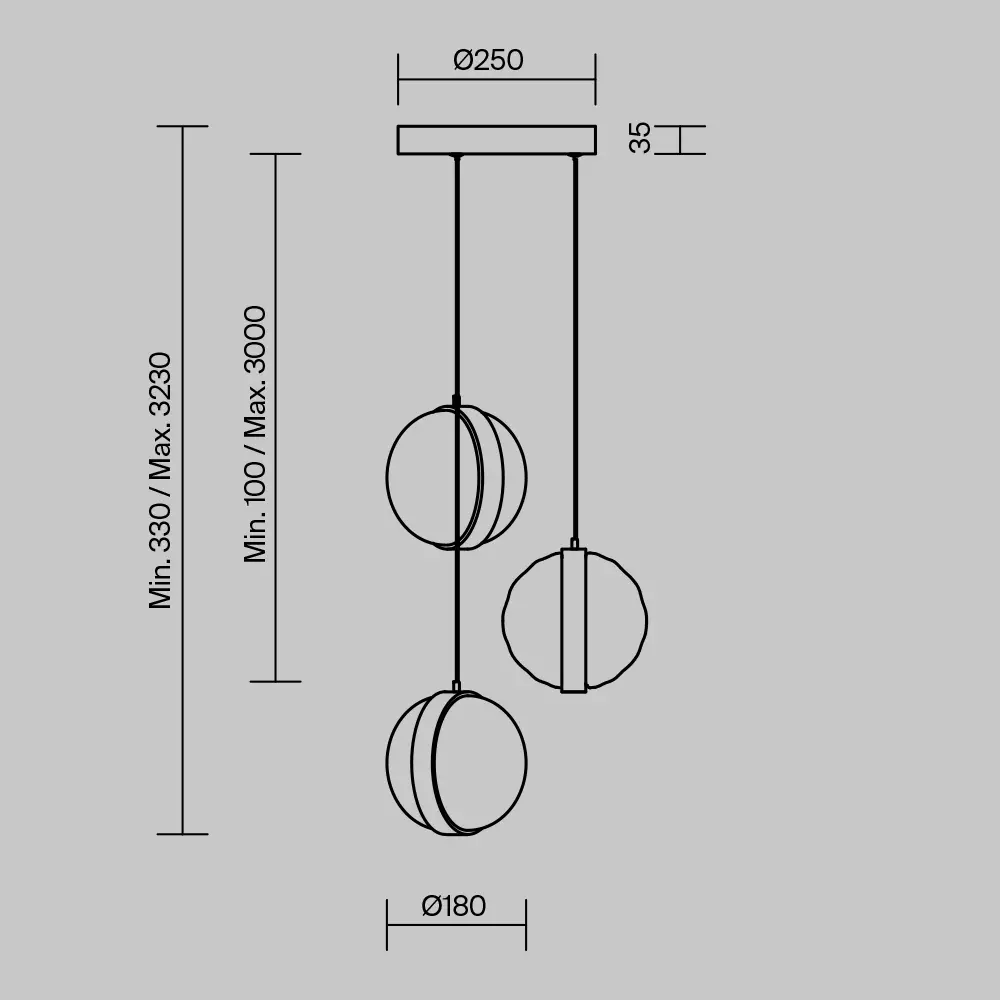 Подвесной светильник Maytoni MOD379PL-L17B3K