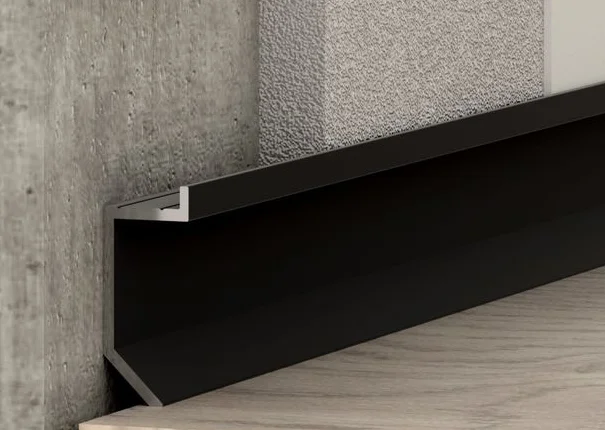 Теневой плинтус скрытого монтажа Pro Design Slim 723 В черный муар в Москве