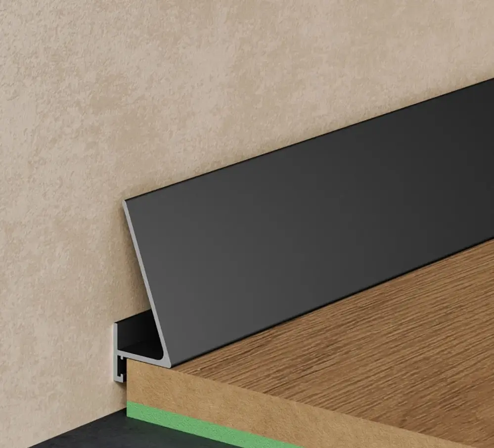 Плинтус щелевой угловой Pro Design Corner 570 B Черный анодированный Москва