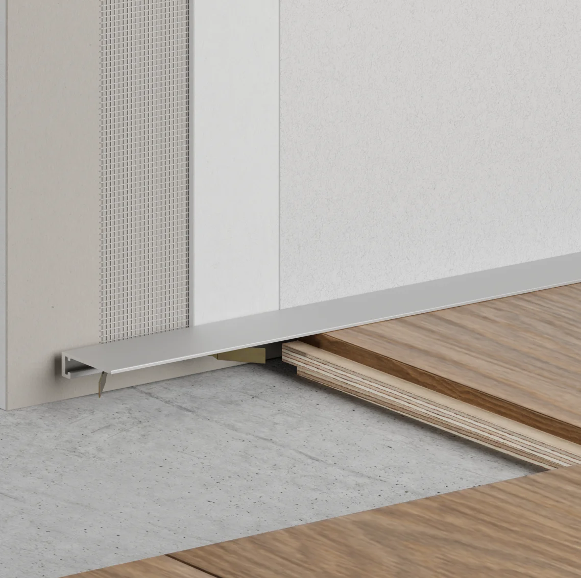 Микроплинтус щелевой для пола Лайн Ликорн С-05.25.2 серебристый