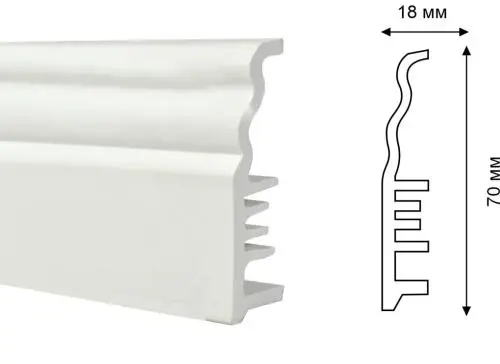 Дешевый Плинтус из вспененного ПВХ DurableSmart 70 мм купить