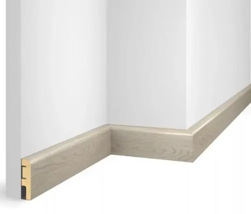 Плинтус МДФ Cosca Nanoflex EP02 Дуб сноу 60х16х2400 мм из экополимера