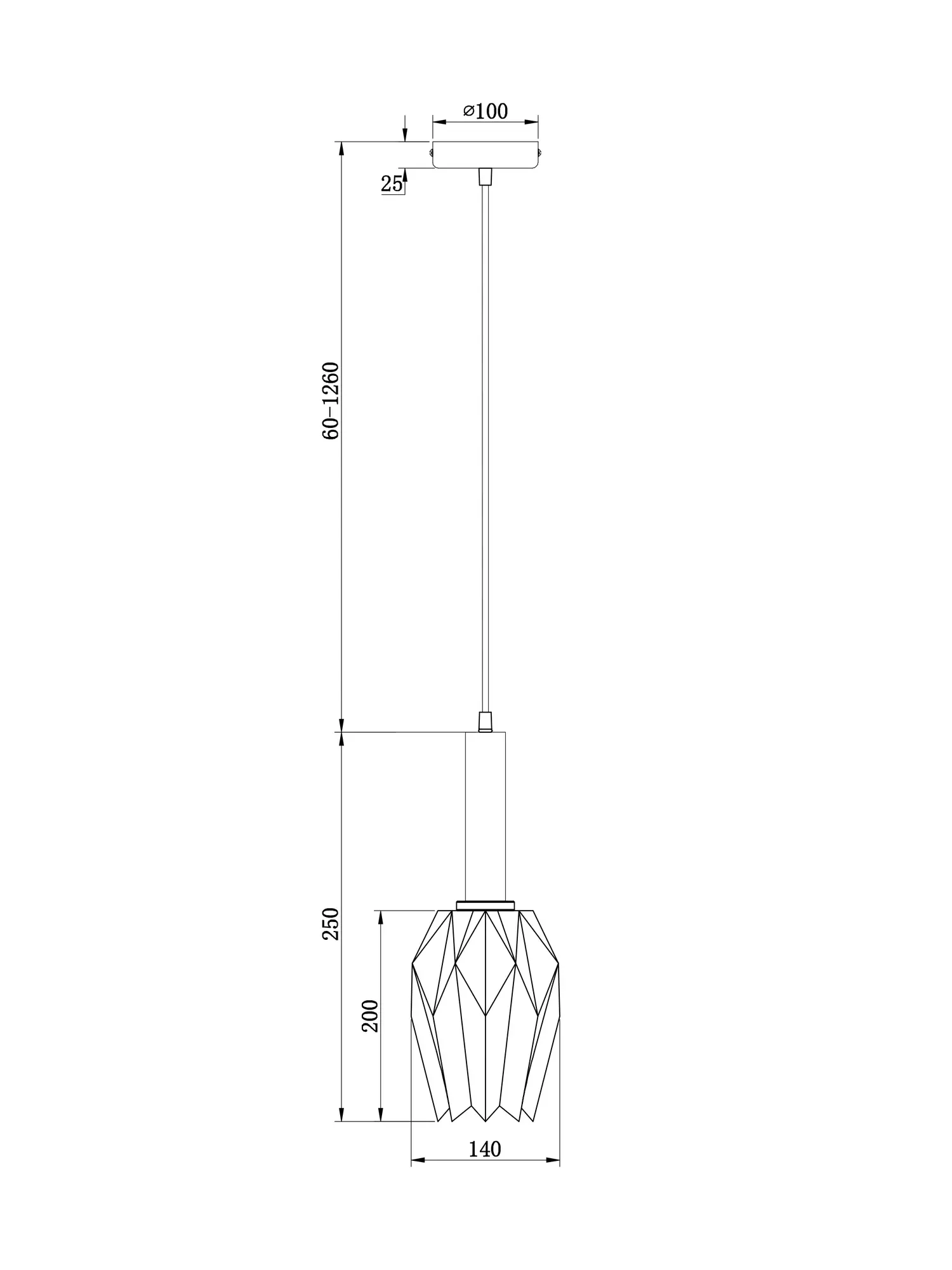 Подвесной светильник Freya FR9001PL-01B