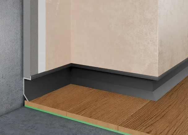 Теневой плинтус скрытого монтажа Pro Design Slim 723 В черный муар в Москве