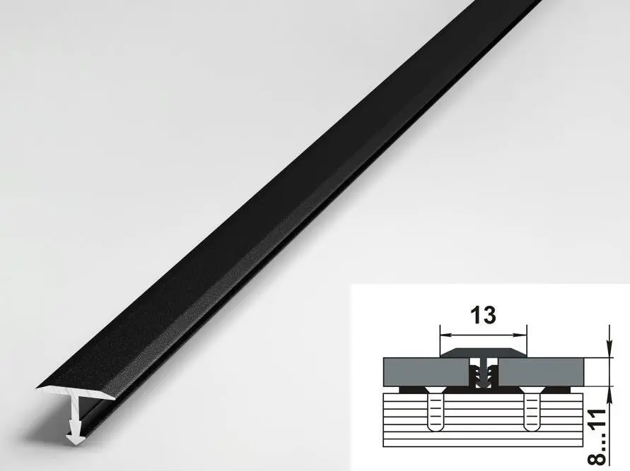 Порог одноуровневый стыкоперекрывающий Лука ПС-09 15 черный