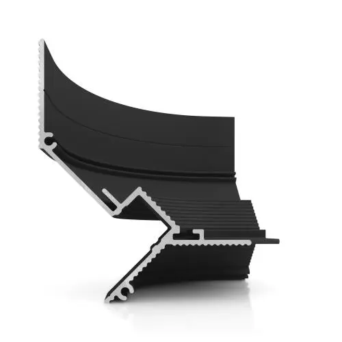 Радиусный внутренний угол для потолочного профиля D005 радиус 100 мм Decaro черный алюминий