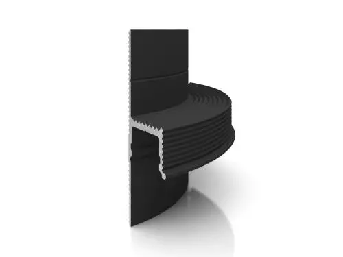 Внешний угол D003 радиус 50 мм для парящего профиля Decaro черный алюминий