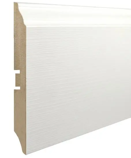 Плинтус МДФ Smartprofile Paint 3D wood 120В  Фактурный белый под покраску Москва