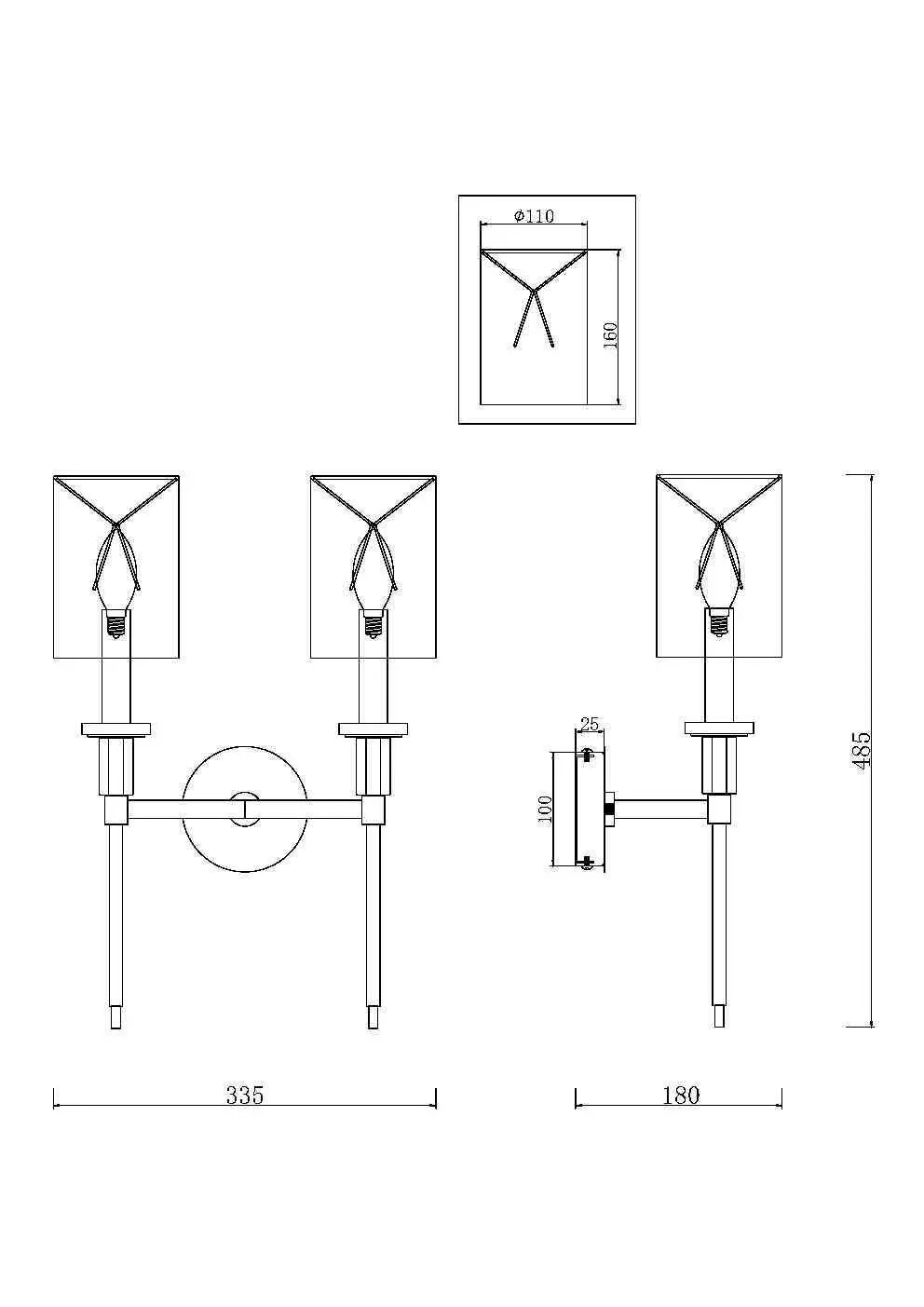 Настенный светильник (бра) Maytoni MOD148WL-02CH