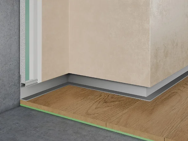 Теневой плинтус скрытого монтажа Pro Design 7210 A с пяточкой анодированный купить