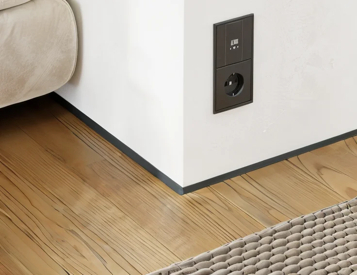 Микроплинтус для пола черный муар BFM ProFILE 3 м с пружинами