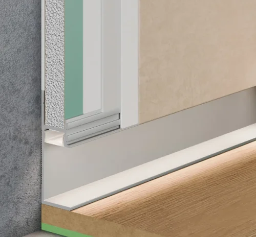 Теневой плинтус скрытого монтажа Pro Design 7210 A с пяточкой анодированный цена