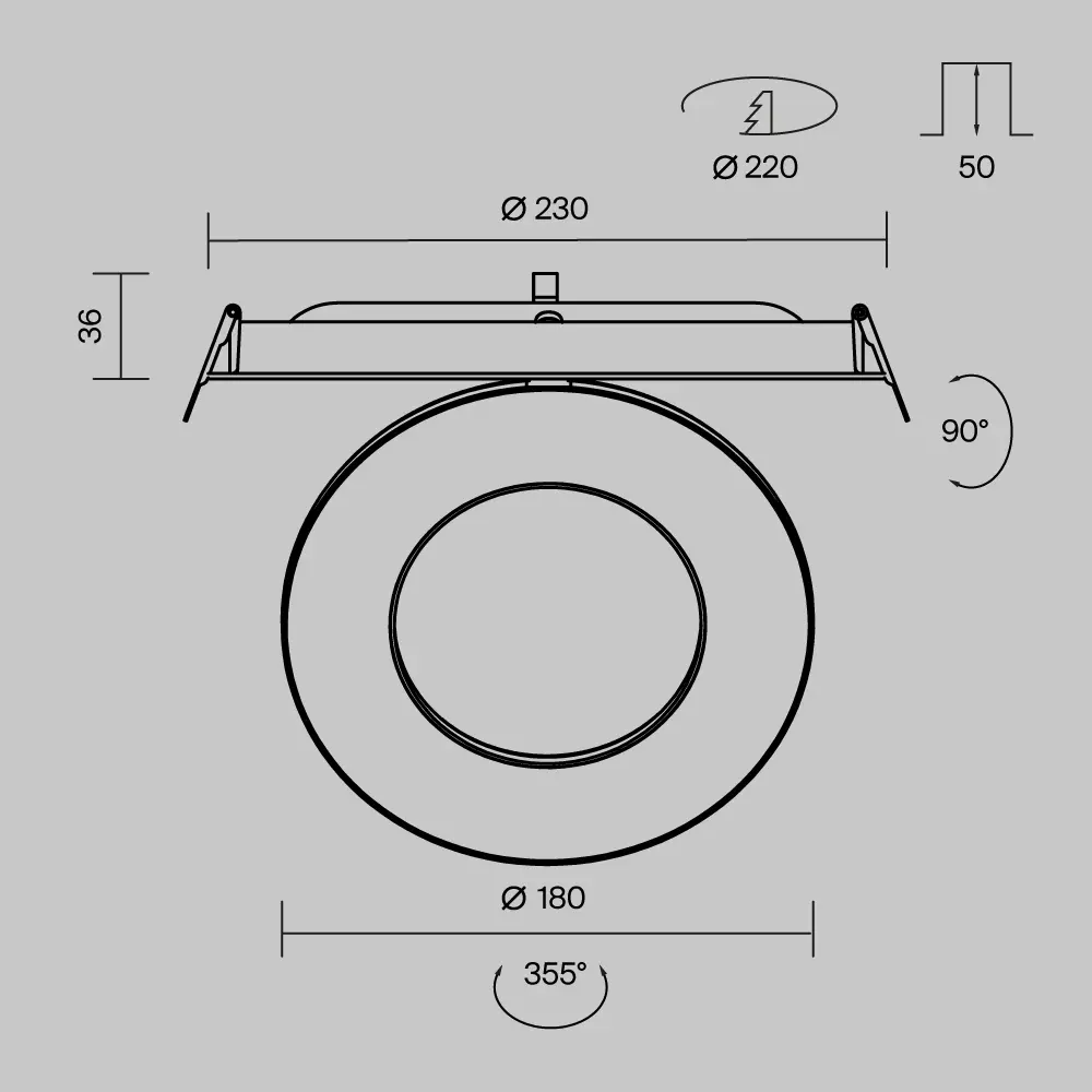 Встраиваемый светильник Technical DL102-12W2.7K-W