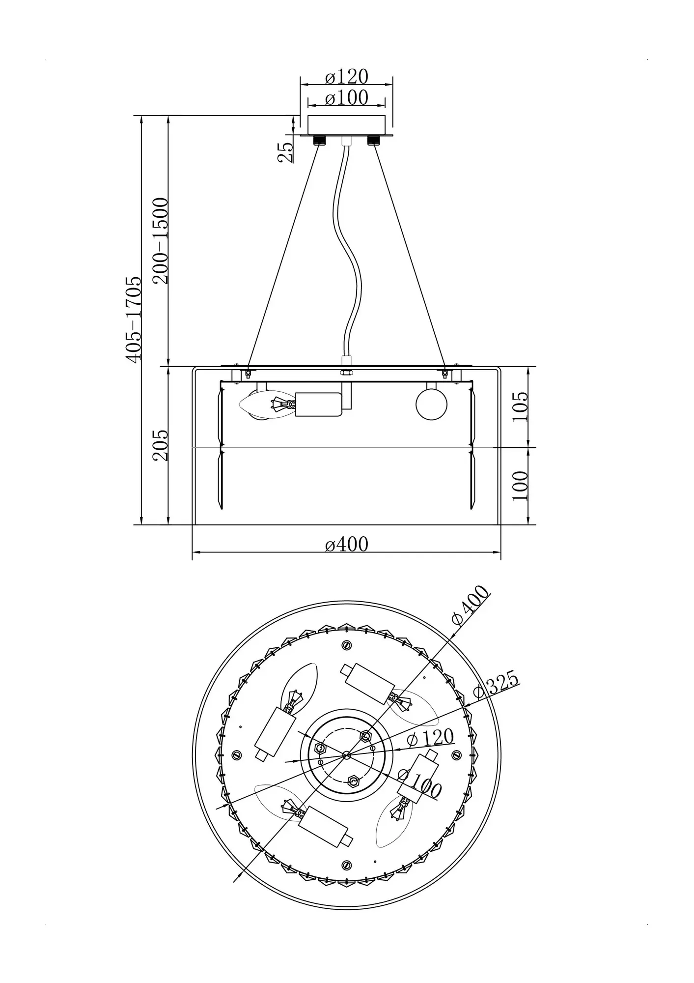 Подвесной светильник Maytoni MOD313PL-04CH