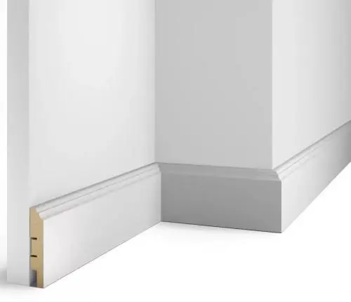 Плинтус МДФ Cosca AP07 под покраску белый 80х16х2400 мм из экополимера