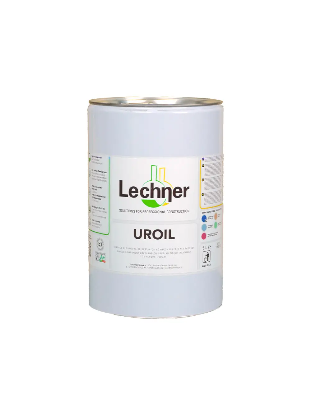 Лак для паркета LECHNER UROIL однокомпонентный алкидный 5 л купить в Москве