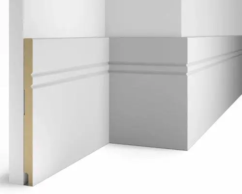 Плинтус МДФ Cosca AP27 под покраску под белый 230х16х2400 мм из экополимера