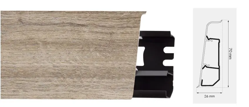 Пластиковый плинтус напольный