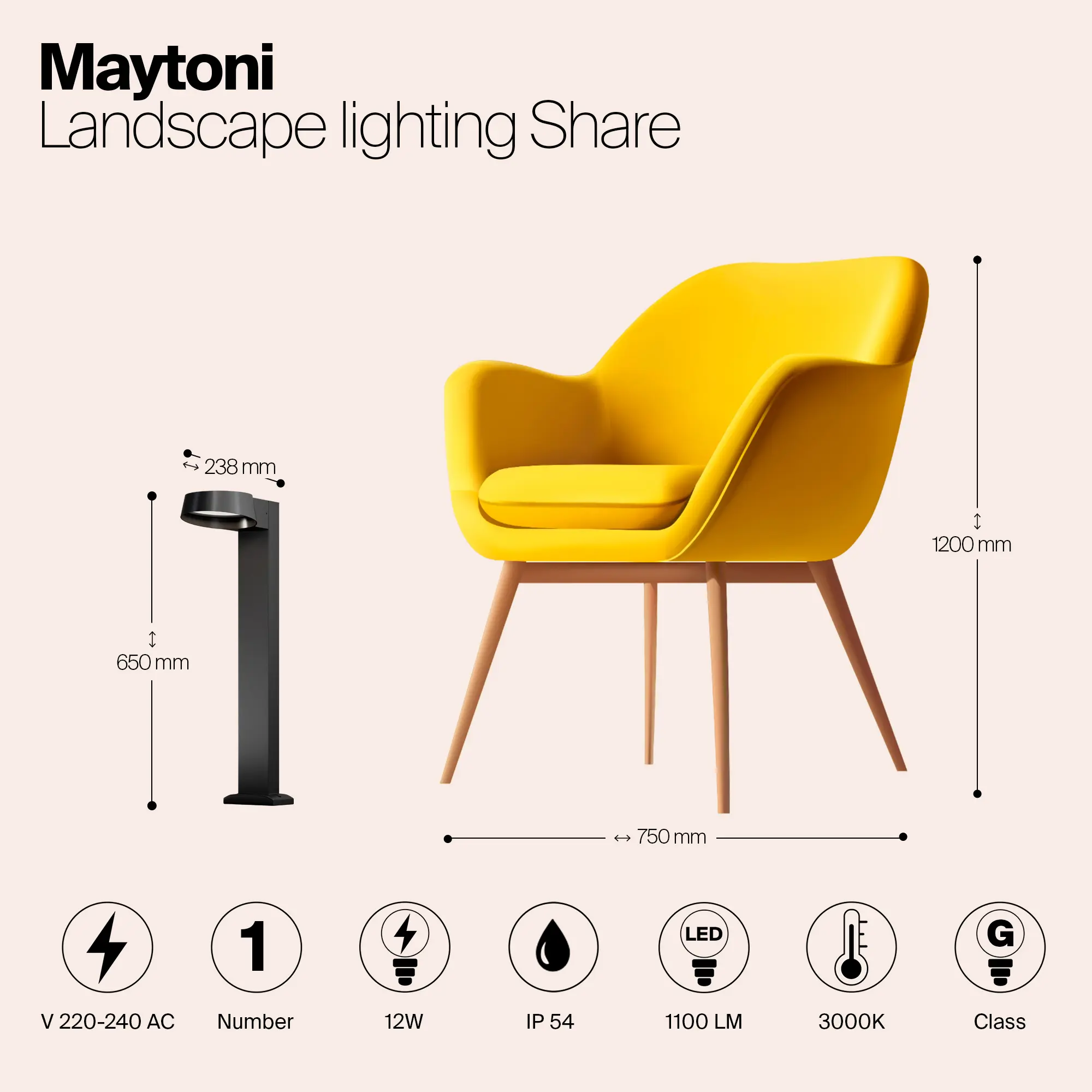 Ландшафтный светильник Outdoor O443FL-L12GF3K