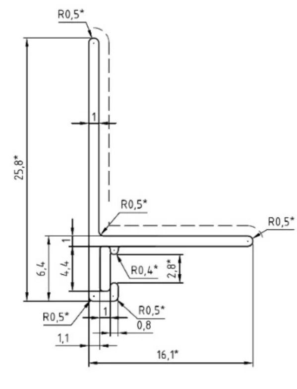 Микроплинтус Ликорн Лайн L-образный черный С-05.25.3 L