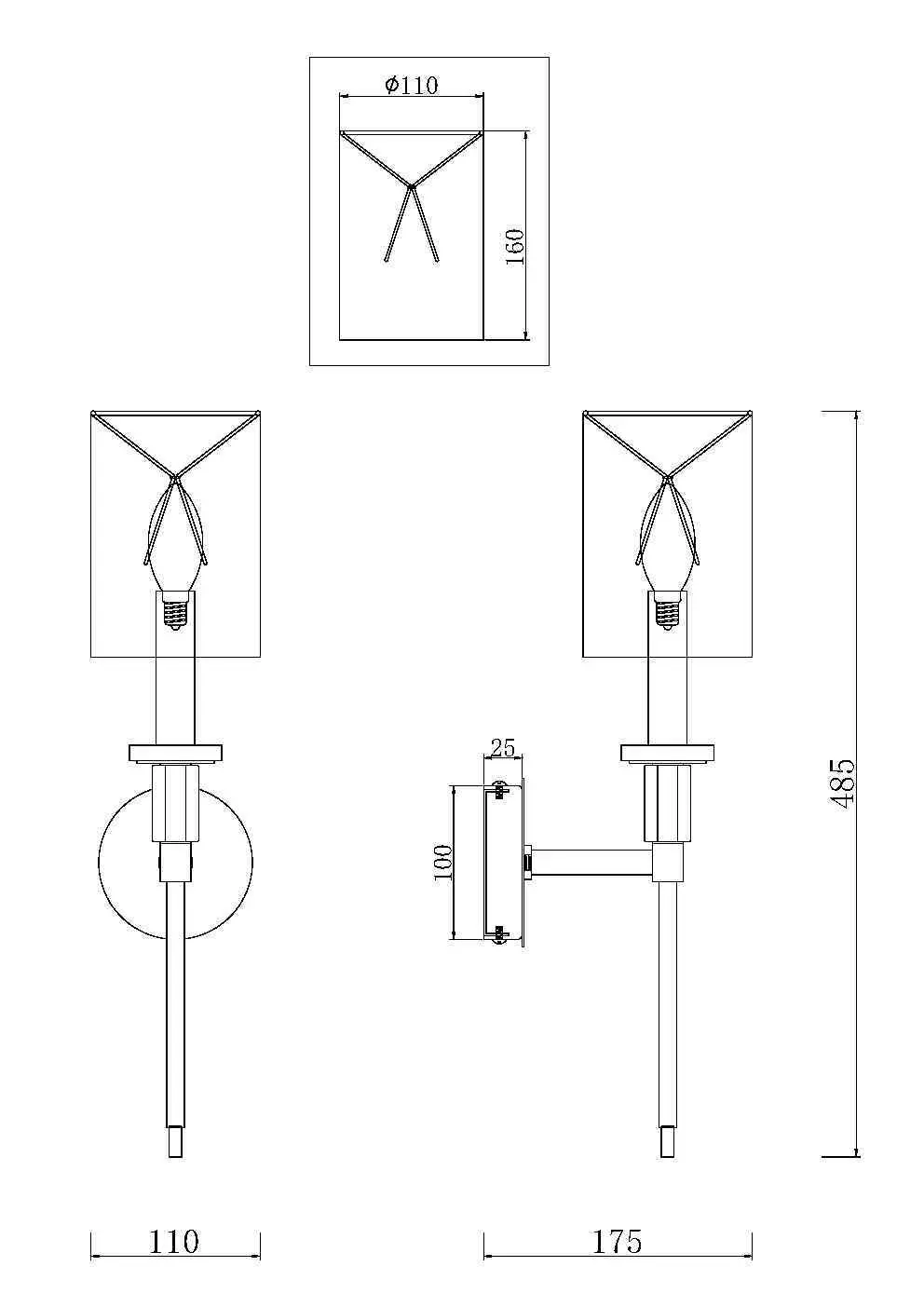 Настенный светильник (бра) Maytoni MOD148WL-01CH