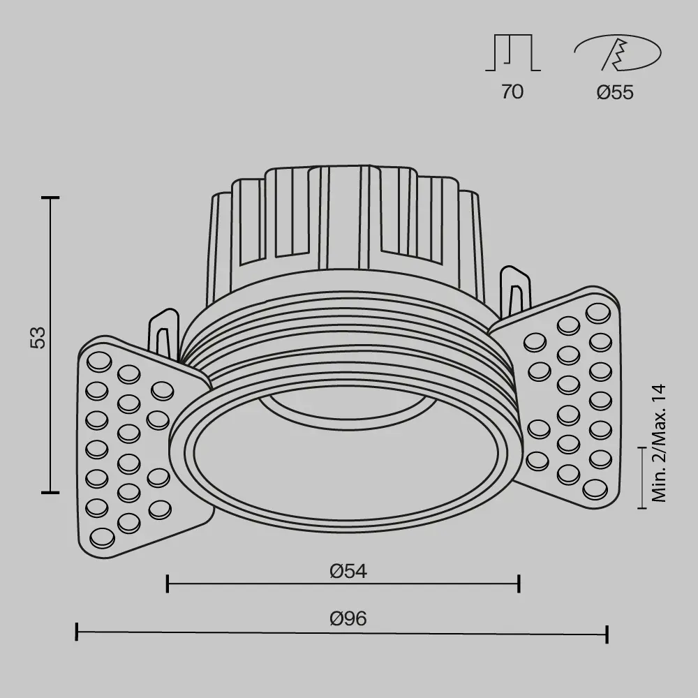 Встраиваемый светильник Technical DL058-7W2.7K-TRS-W