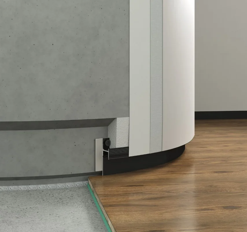 Теневой плинтус радиусный Laconistiq Regular для радиальных стен чёрный анодированный в Москве