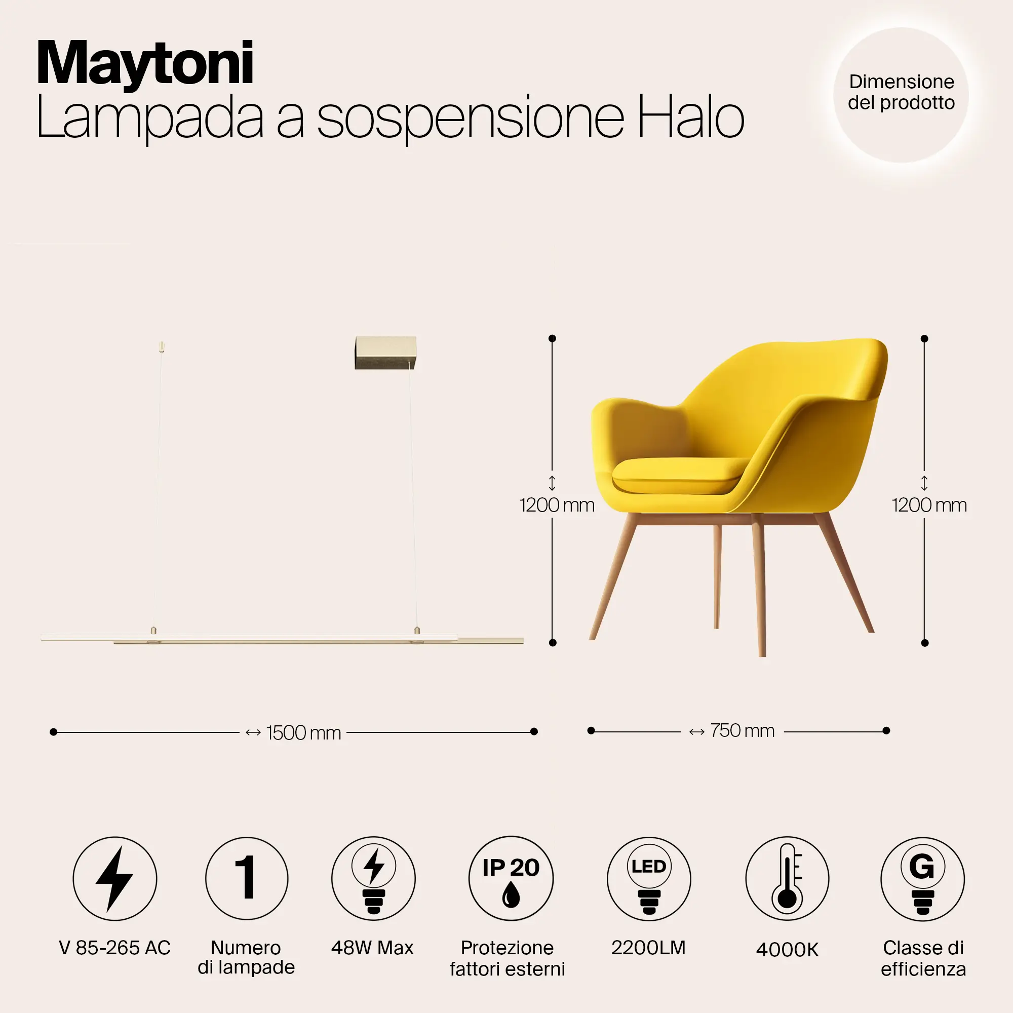 Подвесной светильник Maytoni MOD005PL-L36BSK