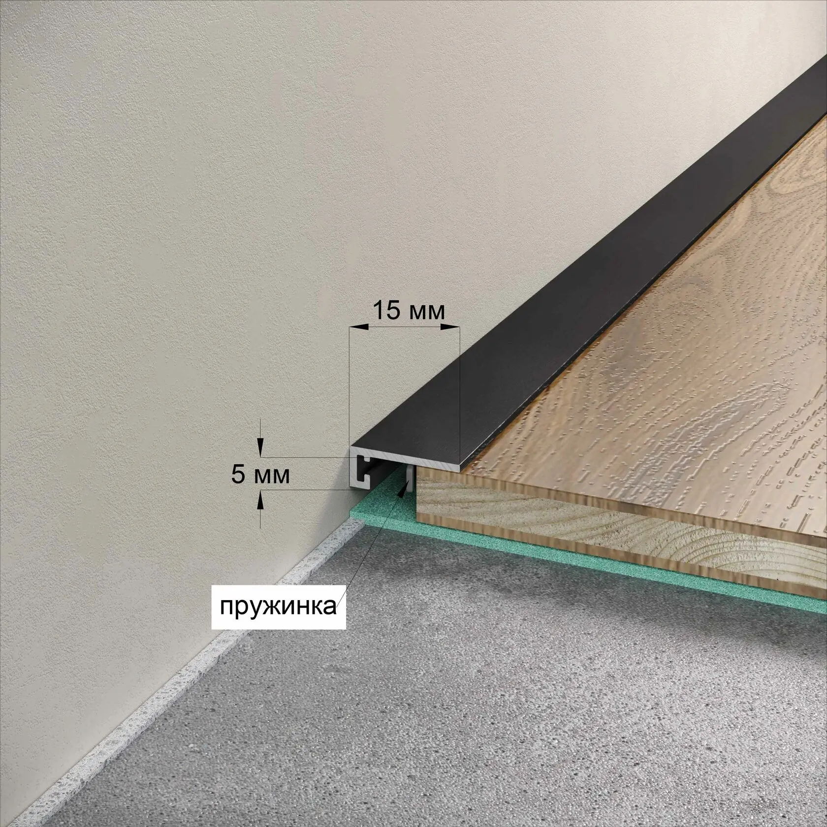 Микроплинтус Laconistiq MICRO 15 Classic золотой анодированный