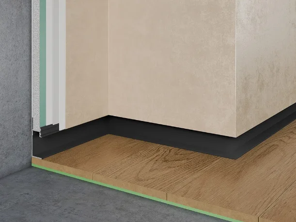 Теневой плинтус Pro Design 7210 B с пяточкой черный RAL 9005 купить