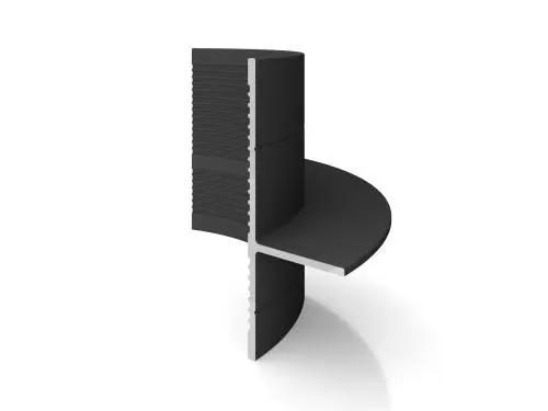 Внешний угол радиусный теневой D004 радиус 50 мм Decaro черный алюминий