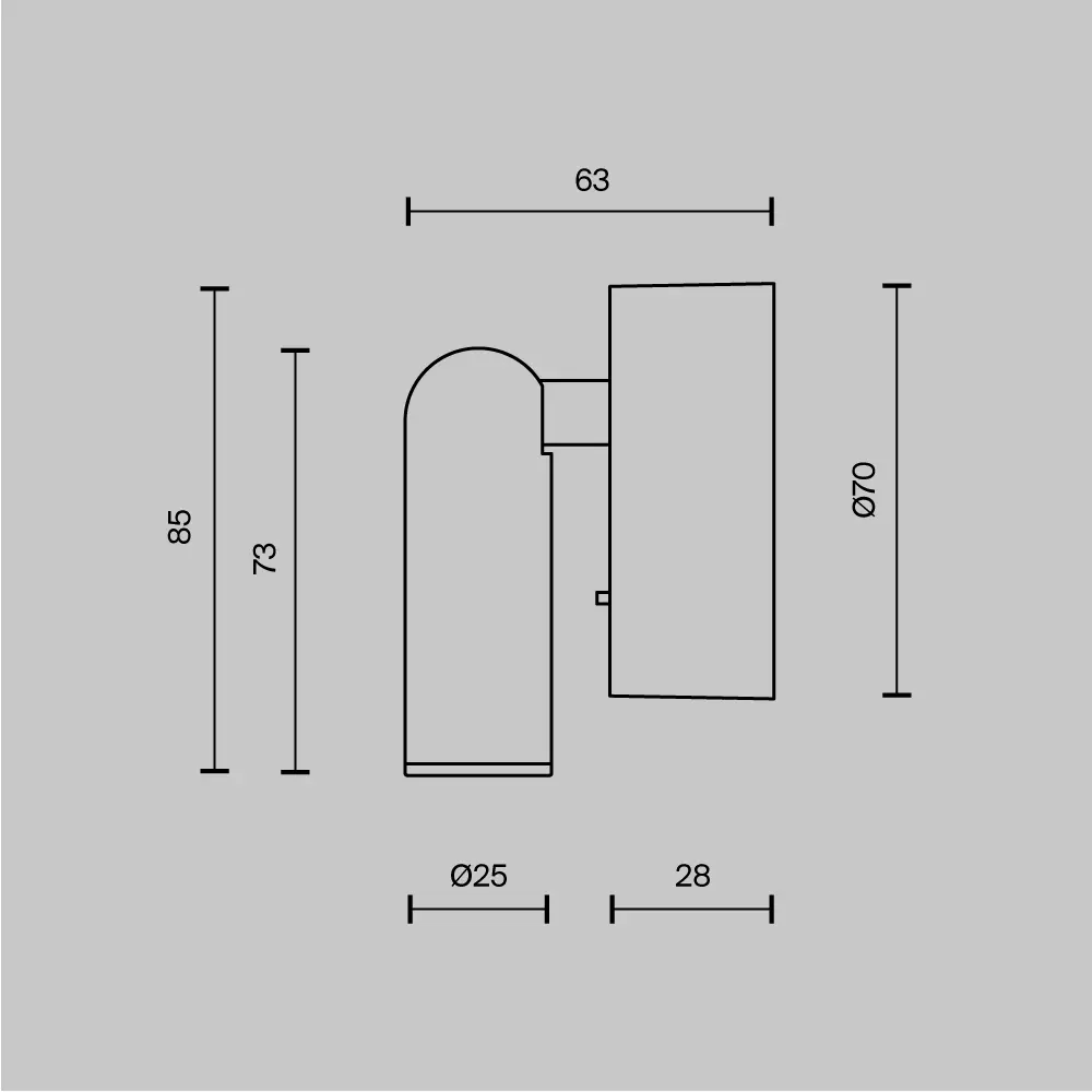 Настенный светильник (бра) Technical C038WL-L3B3K