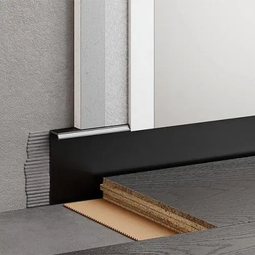 Скрытый плинтус МИНИ 50 мм черный 12-67-32 цена