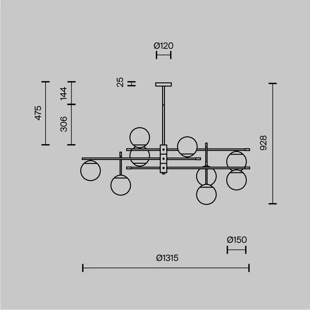 Подвесной светильник Maytoni MOD048PL-09G