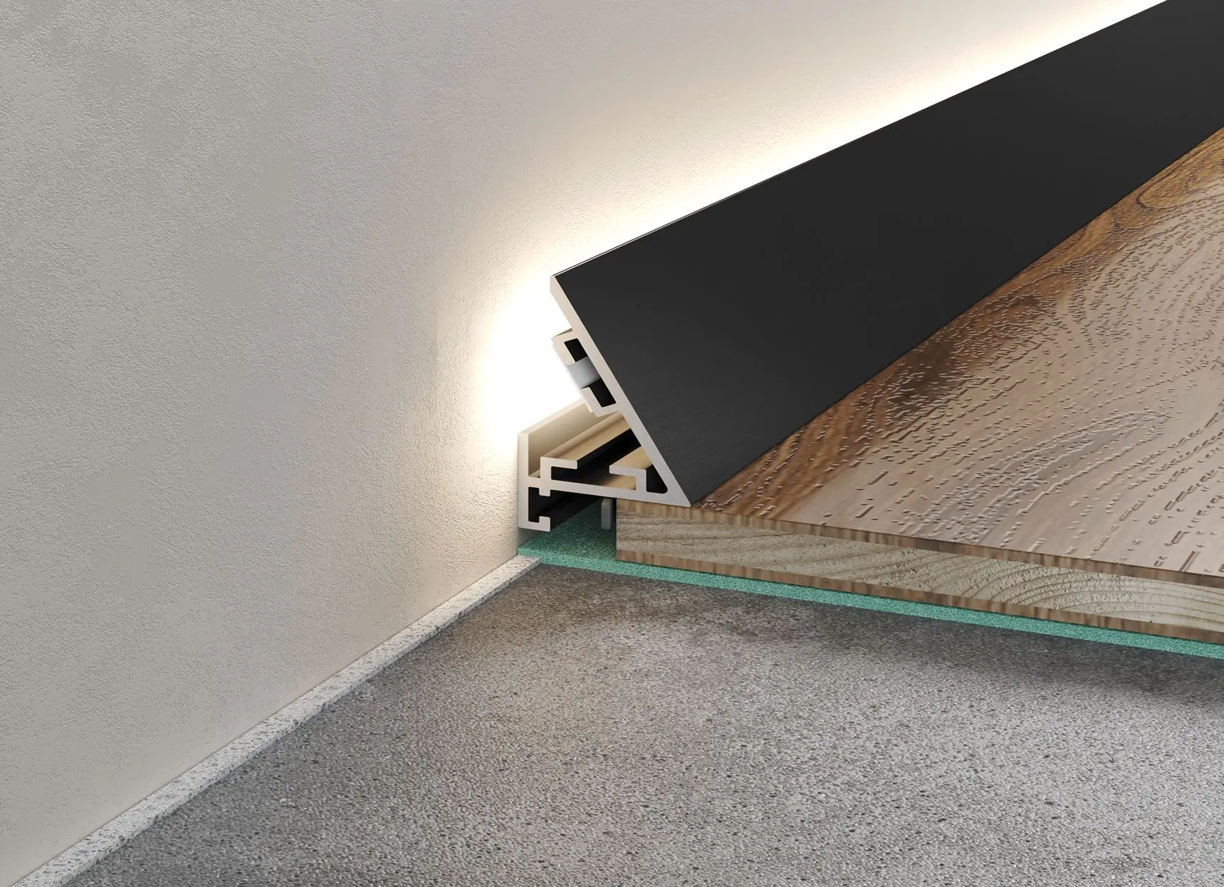 Микроплинтус Laconistiq Light черный анодированный