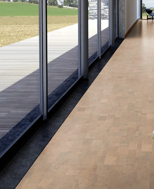 Пробковый пол Wicanders Identity I 805002 Champagne на замках в интерьере