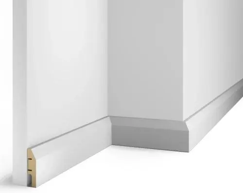 Плинтус МДФ Cosca AP04 под покраску белый 60х16х2400 мм из экополимера