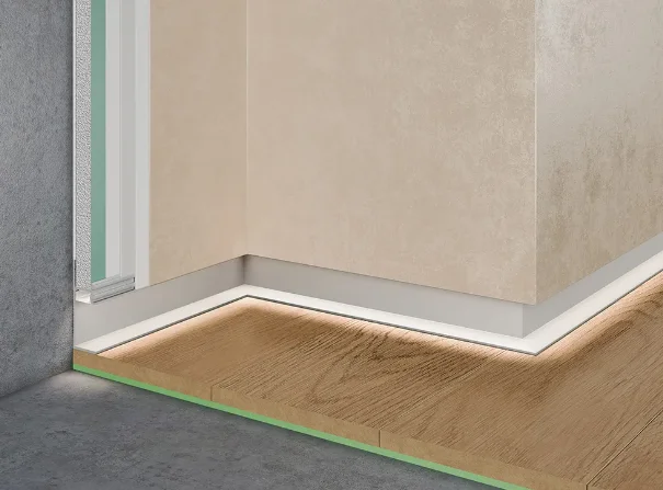 Теневой плинтус скрытого монтажа Pro Design 7210 A с пяточкой анодированный купить