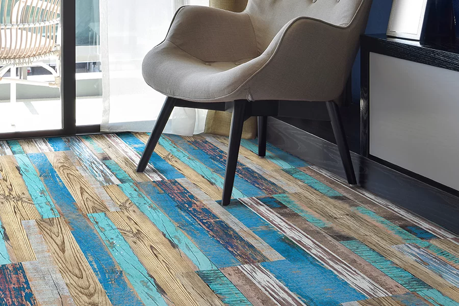 Пробковый пол с дизайном под дерево