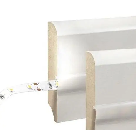 Плинтус МДФ SmartProfile Gloss LED 80М белый купить