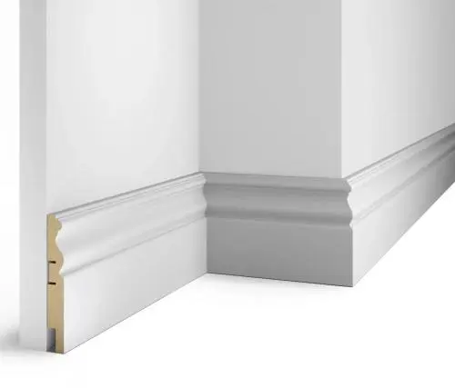 Плинтус МДФ Cosca AP14 под покраску белый 115х16х2400 мм из экополимера