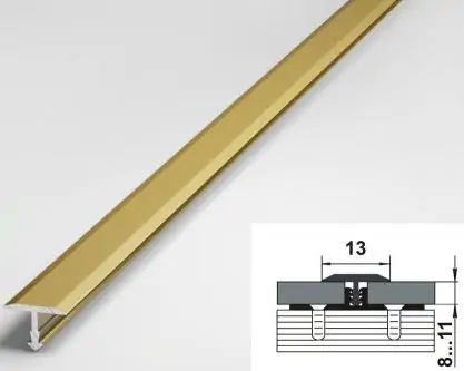 Порог одноуровневый стыкоперекрывающий Лука ПС-09 02л золото анод