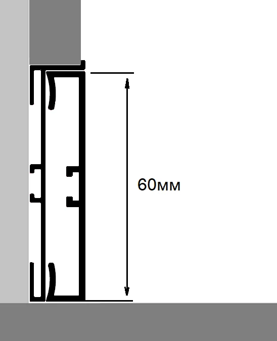 Плинтус алюминиевый вставка BFM ProFile 40-6010 серебро Москва