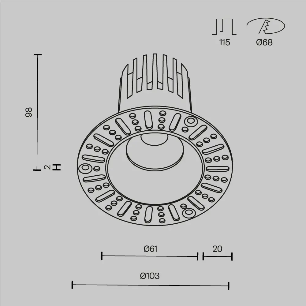 Встраиваемый светильник Technical DL121-15W-4K-TRS-W